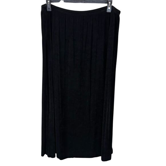 Vintage Stonebridge Black Stretch Whimsygoth Classic Side Slit Maxi Skirt 2X - Picture 1 of 7